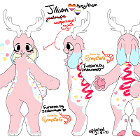 fursona reference sheet, March 8, 2021, created by rubyfire77 with base by CrayCafe