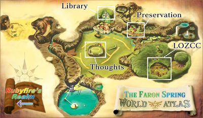 Zelda-styled map of The Faron Spring site