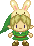 pixel art Link with bunny hood