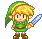 pixel art Link with sword