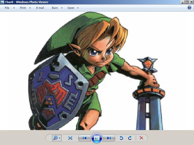 screenshot showing the pixelation of a char image