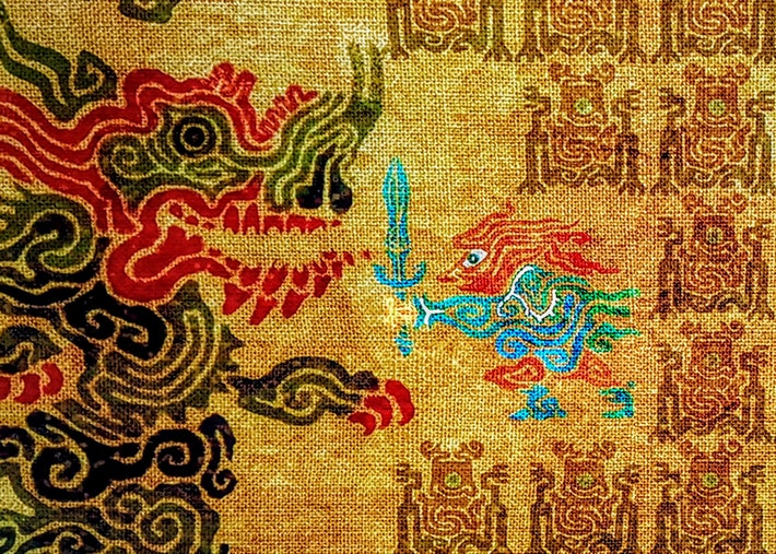 Breath of the Wild tapestry showing the hero from 10,000 years ago
