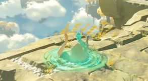 Link swimming through solid stone
