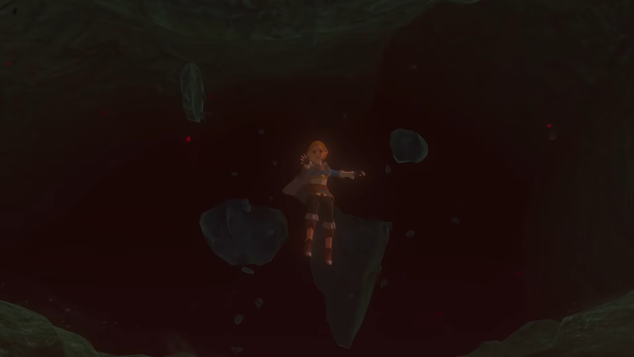 Zelda falling into the abyss