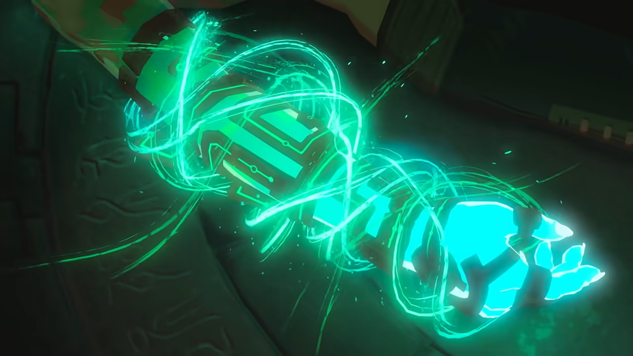 Link's arm being affected by magic