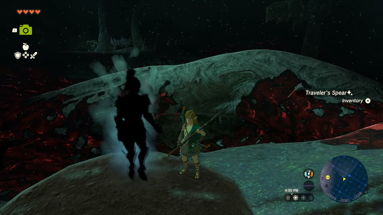 Screenshot taken right as Link picks up the spear. The soldier is starting to float upward and disintegrate