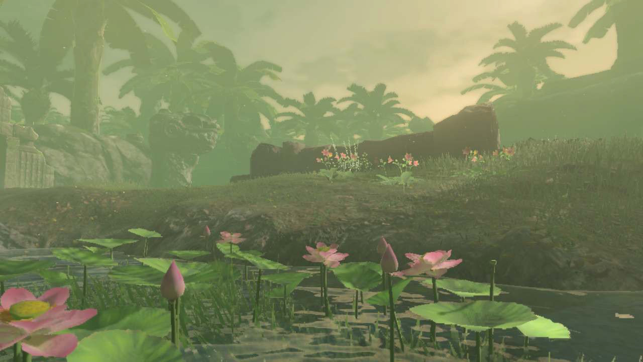 Zonai ruins surrounded by lush jungle