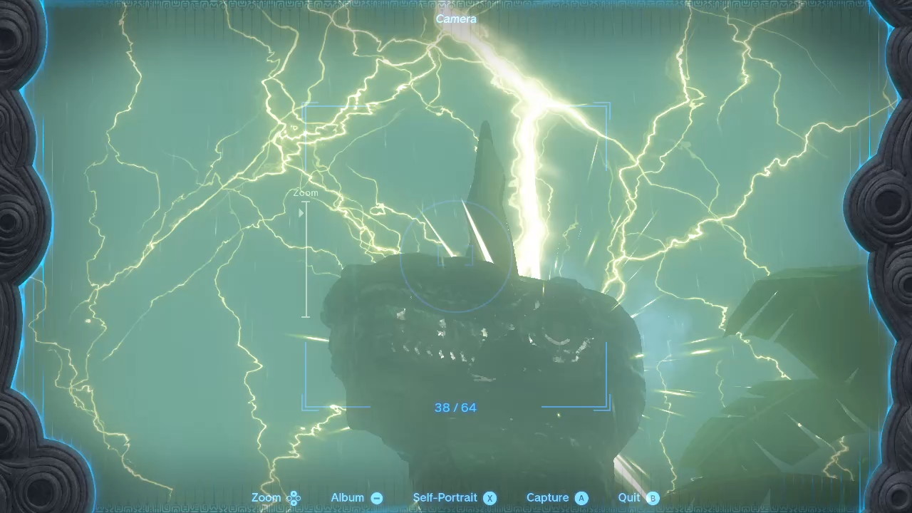 Lightning strikes the Zonai dragon's horn