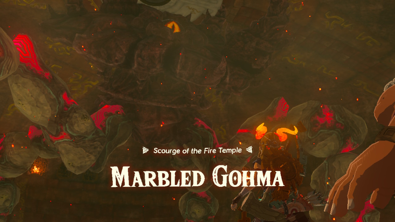 A rocky insect monster, Scourge of the Fire Temple, Marbled Gohma