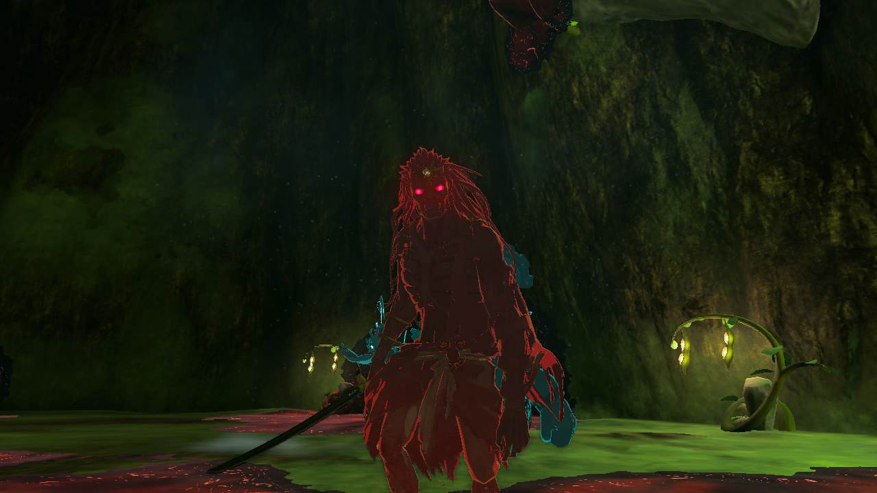 Phantom Ganon standing in the cavern inside the Great Deku Tree