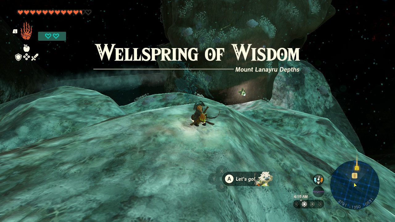 Link standing above the Wellspring of Wisdom
