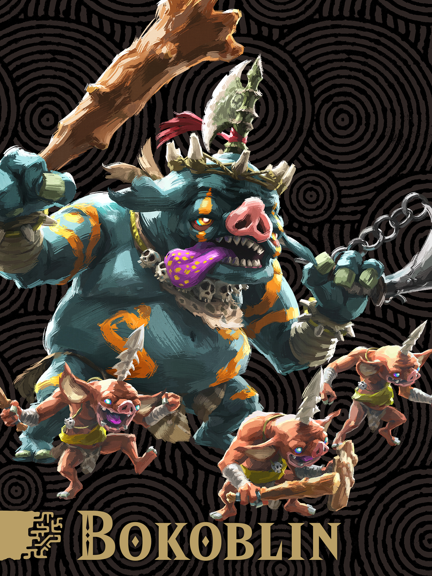 Official art of new blin enemies with spears sticking out of the tops of their heads