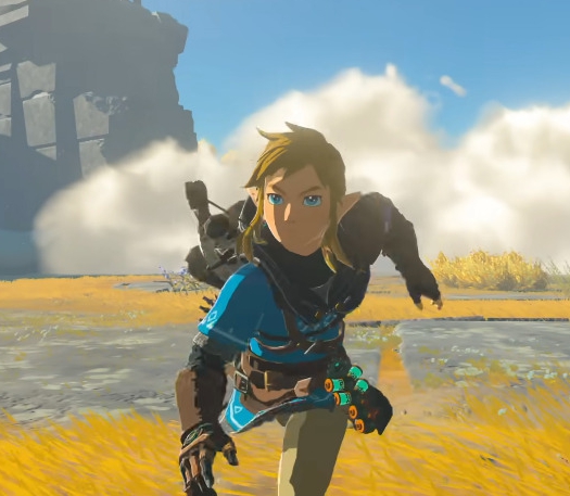 Link running with carrier on his hip